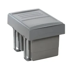 Abfallsammler grau 2x 15 Einbau Mülleimer 2er Küchen Mülltrennung Soft Closing