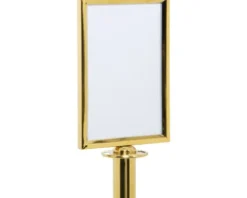 Absperrpfosten Aufsatz Informationsschild Classic Edelstahl DIN A4 gold
