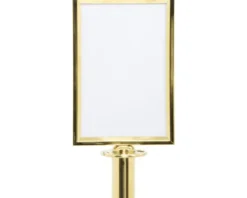 Absperrpfosten Aufsatz Informationsschild Classic Edelstahl DIN A4 gold