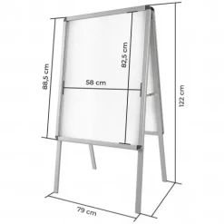 Aluminium Plakatständer tectake inklusive 2 Schutzfolien DIN A1, doppelseitig, klappbar grau