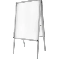 Aluminium Plakatständer tectake inklusive 2 Schutzfolien DIN A1, doppelseitig, klappbar grau