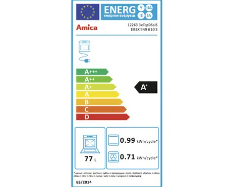 Amica Herd EBSX 949 610 S Nutzvolumen 77 l Maße BxHxT 56 cm x 60 cm x 56 cm