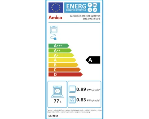 Amica Herdset EHCX 933 600 E Nutzvolumen 77 l Maße BxHxT 56 cm x 60 cm x 56 cm