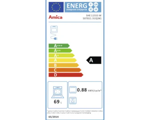 Amica Herdset SHE 11555 W Nutzvolumen 67 l Maße BxHxT 50 cm x 85 cm x 60 cm