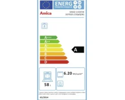 Amica Herdset SHGG 11559 W Nutzvolumen 56 l Maße BxHxT 50 cm x 85 cm x 60 cm