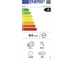 Amica Vollintegrierter Geschirrspüler 60 cm für 14 Maßgedecke 9 l 42 dB (A) EGSPV 594 300