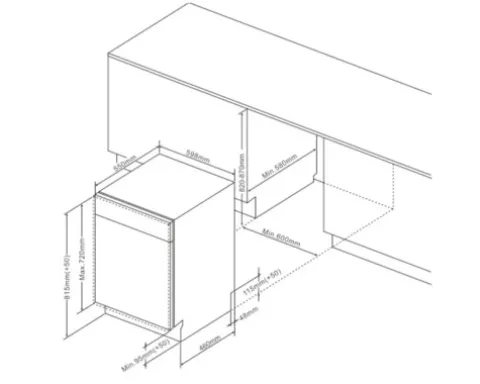 Amica Vollintegrierter Geschirrspüler 60 cm für 13 Maßgedecke 11 l 47 dB (A) EGSPV 593 911
