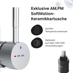 AM.PM Küchenarmatur mit Ausziehauslauf , Zwei Betriebsarten des Auslaufs – Dusche und Strahl, um 360 Grad drehbar F85B07500