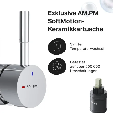 AM.PM Küchenarmatur mit Ausziehauslauf , Zwei Betriebsarten des Auslaufs – Dusche und Strahl, um 360 Grad drehbar F85B07500
