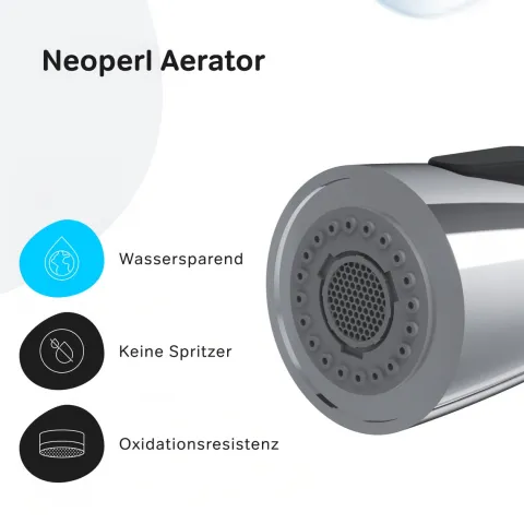 AM.PM Küchenarmatur mit Ausziehauslauf , Zwei Betriebsarten des Auslaufs – Dusche und Strahl, um 360 Grad drehbar F85B07500