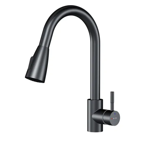 AM.PM Küchenarmatur mit Ausziehauslauf , Zwei Betriebsarten des Auslaufs – Dusche und Strahl, um 360 Grad drehbar F85B07522