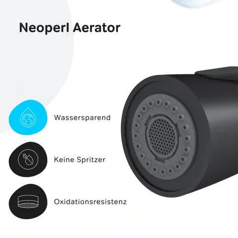 AM.PM Küchenarmatur mit Ausziehauslauf , Zwei Betriebsarten des Auslaufs – Dusche und Strahl, um 360 Grad drehbar F85B07522