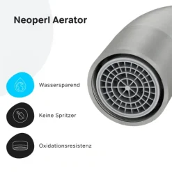 AM.PM Küchenarmatur um 360 Grad drehbar, Küchenarmatur mit Einhebelmischer Hoher Auslauf F85B02711