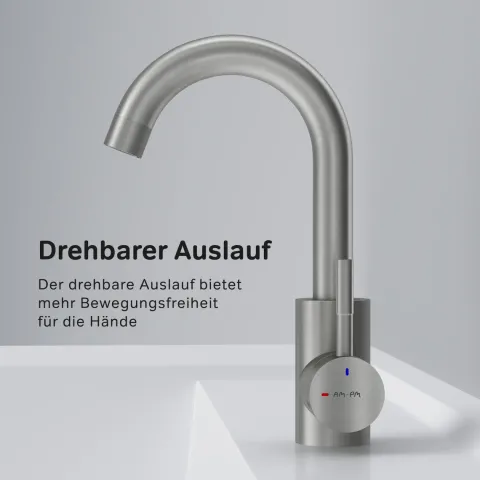 AM.PM Küchenarmatur um 360 Grad drehbar, Küchenarmatur mit Einhebelmischer Hoher Auslauf F85B02711