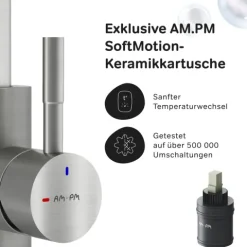 AM.PM Küchenarmatur um 360 Grad drehbar, Küchenarmatur mit Einhebelmischer Hoher Auslauf F85B02711