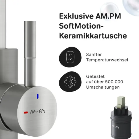 AM.PM Küchenarmatur um 360 Grad drehbar, Küchenarmatur mit Einhebelmischer Hoher Auslauf F85B02711