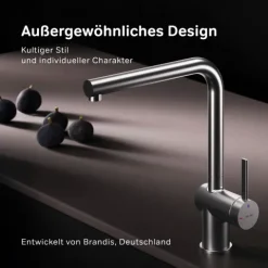 AM.PM Küchenarmatur um 360 Grad drehbar, Küchenarmatur mit Einhebelmischer Hoher Auslauf F8F05011