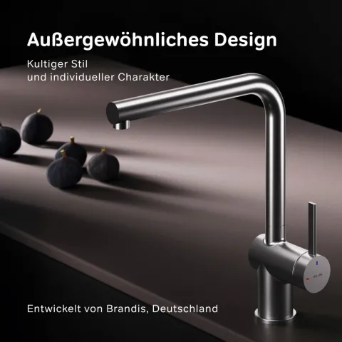AM.PM Küchenarmatur um 360 Grad drehbar, Küchenarmatur mit Einhebelmischer Hoher Auslauf F8F05011