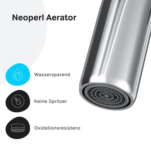 AM.PM Küchenarmatur um 360 Grad drehbar, Küchenarmatur mit Einhebelmischer Hoher Auslauf F8F07000