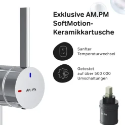 AM.PM Küchenarmatur um 360 Grad drehbar, Küchenarmatur mit Einhebelmischer Hoher Auslauf F8F07000