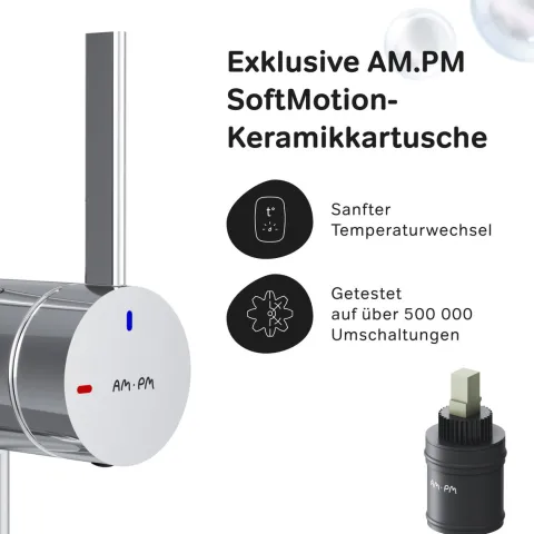 AM.PM Küchenarmatur um 360 Grad drehbar, Küchenarmatur mit Einhebelmischer Hoher Auslauf F8F07000