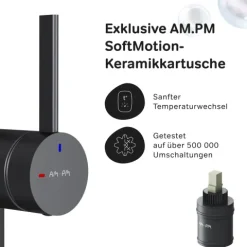 AM.PM Küchenarmatur um 360 Grad drehbar, Küchenarmatur mit Einhebelmischer Hoher Auslauf F8F07022