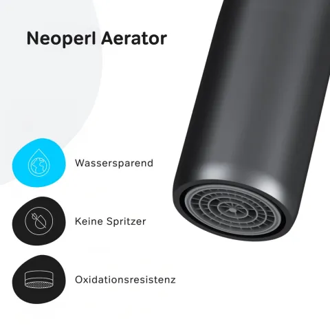 AM.PM Küchenarmatur um 360 Grad drehbar, Küchenarmatur mit Einhebelmischer Hoher Auslauf F8F07022