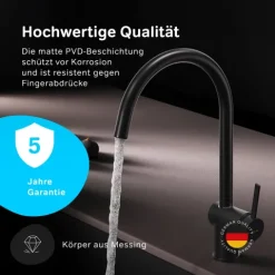 AM.PM Küchenarmatur um 360 Grad drehbar, Küchenarmatur mit Einhebelmischer Hoher Auslauf F8F07022