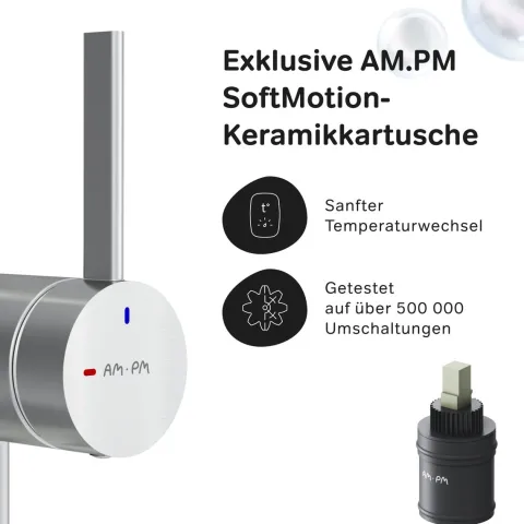 AM.PM Küchenarmatur um 360 Grad drehbar, Küchenarmatur mit Einhebelmischer Hoher Auslauf F8F07011