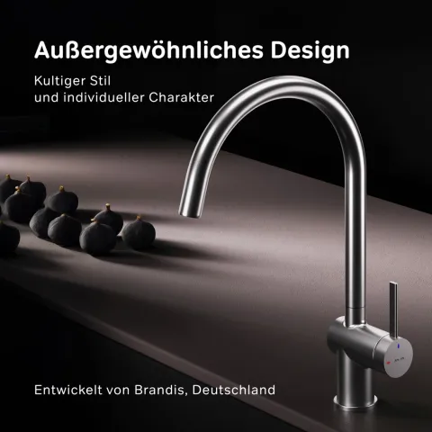 AM.PM Küchenarmatur um 360 Grad drehbar, Küchenarmatur mit Einhebelmischer Hoher Auslauf F8F07011