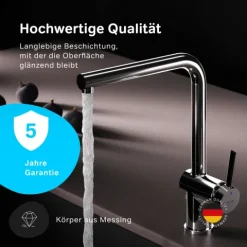 AM.PM Küchenarmatur um 360 Grad drehbar, Küchenarmatur mit Einhebelmischer Hoher Auslauf F8F05000