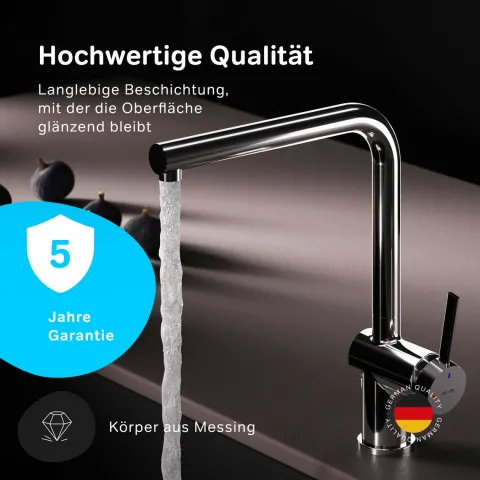 AM.PM Küchenarmatur um 360 Grad drehbar, Küchenarmatur mit Einhebelmischer Hoher Auslauf F8F05000