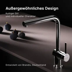 AM.PM Küchenarmatur um 360 Grad drehbar, Küchenarmatur mit Einhebelmischer Hoher Auslauf F8F05000