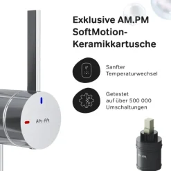 AM.PM Küchenarmatur um 360 Grad drehbar, Küchenarmatur mit Einhebelmischer Hoher Auslauf F8F05000