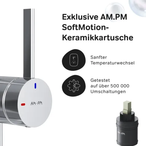 AM.PM Küchenarmatur um 360 Grad drehbar, Küchenarmatur mit Einhebelmischer Hoher Auslauf F8F05000