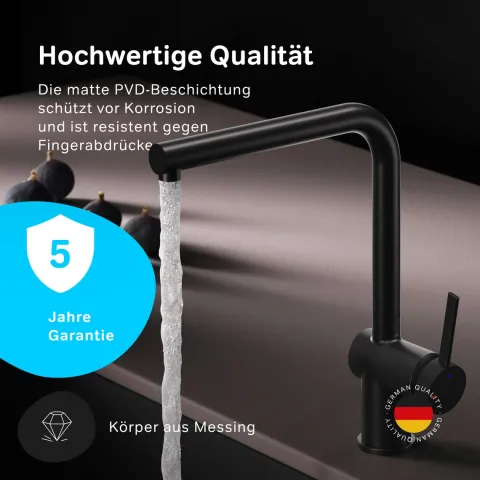 AM.PM Küchenarmatur um 360 Grad drehbar, Küchenarmatur mit Einhebelmischer Hoher Auslauf F8F05022