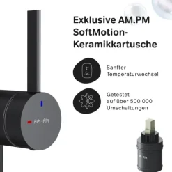 AM.PM Küchenarmatur um 360 Grad drehbar, Küchenarmatur mit Einhebelmischer Hoher Auslauf F8F05022