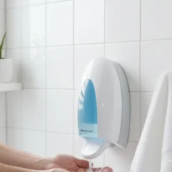 Aquarius Schaumdesinfektionsmittelspender wandmontiert Kleenex 1L Schaumseifenspender Desinfektionsmittel Dosierer hygienisch robust langlebig wartungsarm Seifenspender Bad Küche Gewerbe Hygiene Spender System```