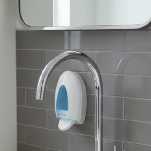 Aquarius Schaumdesinfektionsmittelspender wandmontiert Kleenex 1L Schaumseifenspender Desinfektionsmittel Dosierer hygienisch robust langlebig wartungsarm Seifenspender Bad Küche Gewerbe Hygiene Spender System```