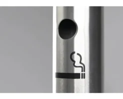 Aschenbecher Pfosten freistehend Edelstahl 100 cm (ohne Fuß)