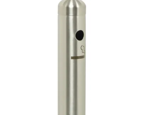 Aschenbecher Pfosten freistehend Edelstahl 100 cm (ohne Fuß)