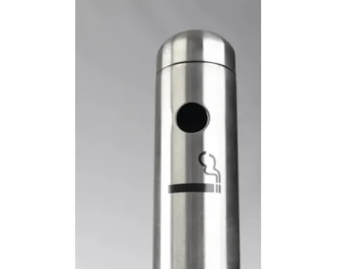 Aschenbecher Pfosten freistehend Edelstahl 100 cm (ohne Fuß)