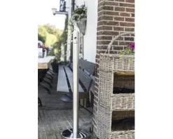 Aschenbecher Pfosten freistehend Edelstahl 100 cm (ohne Fuß)