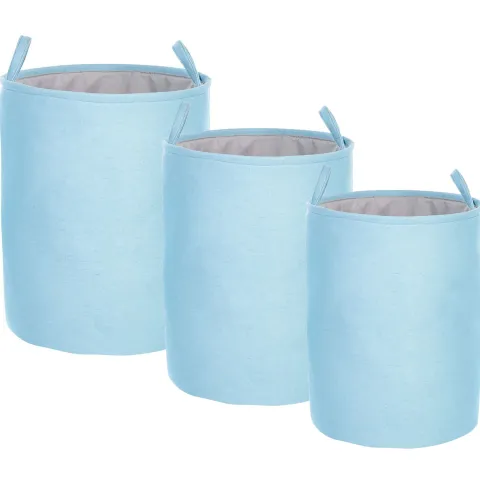 Aufbewahrungskorb 3er Set ARCHA Baumwolle Hellblau