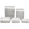 Aufbewahrungskorb 5er Set ELLA Weidenholz Grau 50/86 L