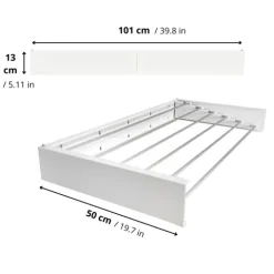 Ausziehbarer Balkon-Wäscheständer Foxydry Hide 101 cm aus Aluminium – wetterfest, platzsparend, Tragkraft 25 kg