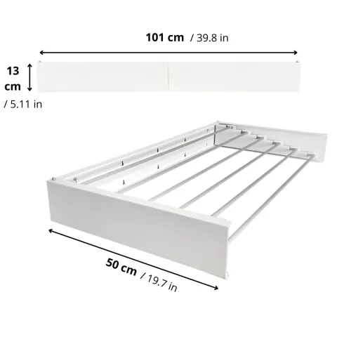Ausziehbarer Balkon-Wäscheständer Foxydry Hide 101 cm aus Aluminium – wetterfest, platzsparend, Tragkraft 25 kg