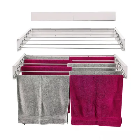 Ausziehbarer Balkon-Wäscheständer Foxydry Hide 101 cm aus Aluminium – wetterfest, platzsparend, Tragkraft 25 kg