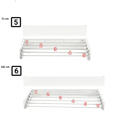 Ausziehbarer Balkon-Wäscheständer Foxydry Hide 101 cm aus Aluminium – wetterfest, platzsparend, Tragkraft 25 kg