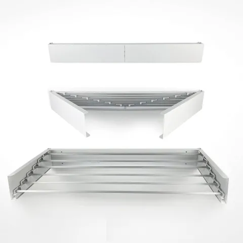 Ausziehbarer Balkon-Wäscheständer Foxydry Hide 101 cm aus Aluminium – wetterfest, platzsparend, Tragkraft 25 kg